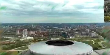 Донецьк як на долоні: українські дронарі показали, як нині виглядає «Донбас Арена» (відео)