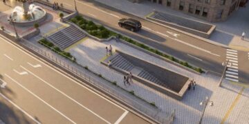 Новий громадський простір у Києві: фонтан, лавки та безбар’єрна зона у самому центрі